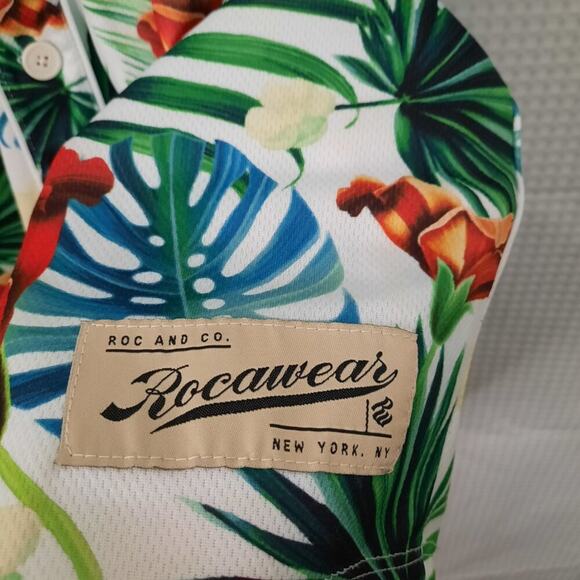 Rocawear XL Jersey Shirt #99 Tropical Button Down Y2K Hip Hop Streetwear Rare - Picture 4 of 6